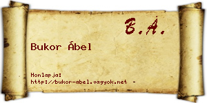 Bukor Ábel névjegykártya